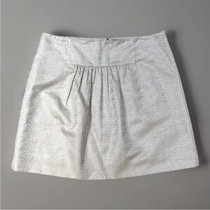 NWT J. Crew Champagne Gold Metallic shimmering A Line Pleated Skirt